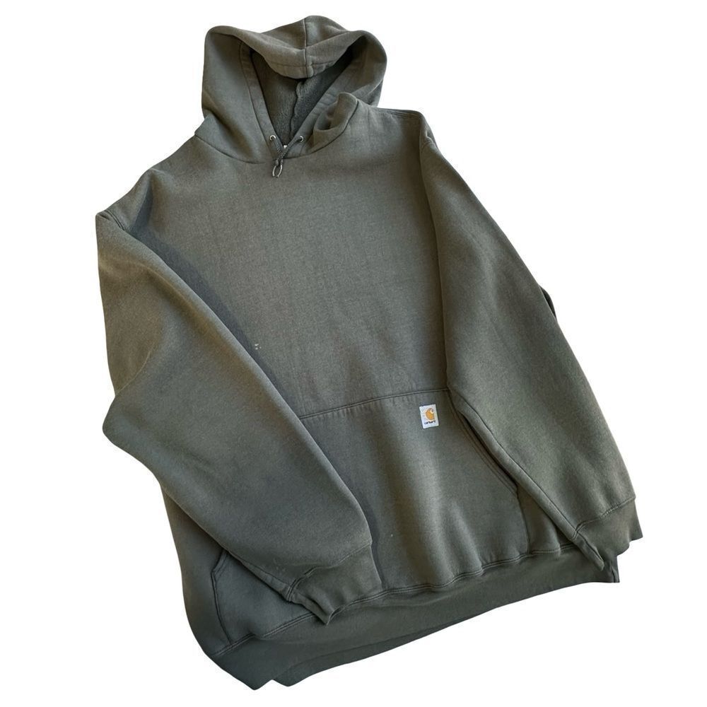 Carhartt Forest Green Faded Pullover Hoodie 90’s Thick Weave Size 3XL